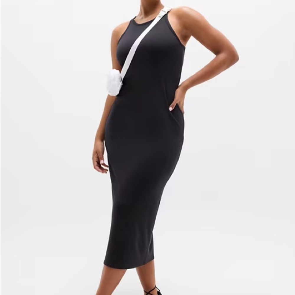 Athleta  Black Rib Maxi Dress NWT XL